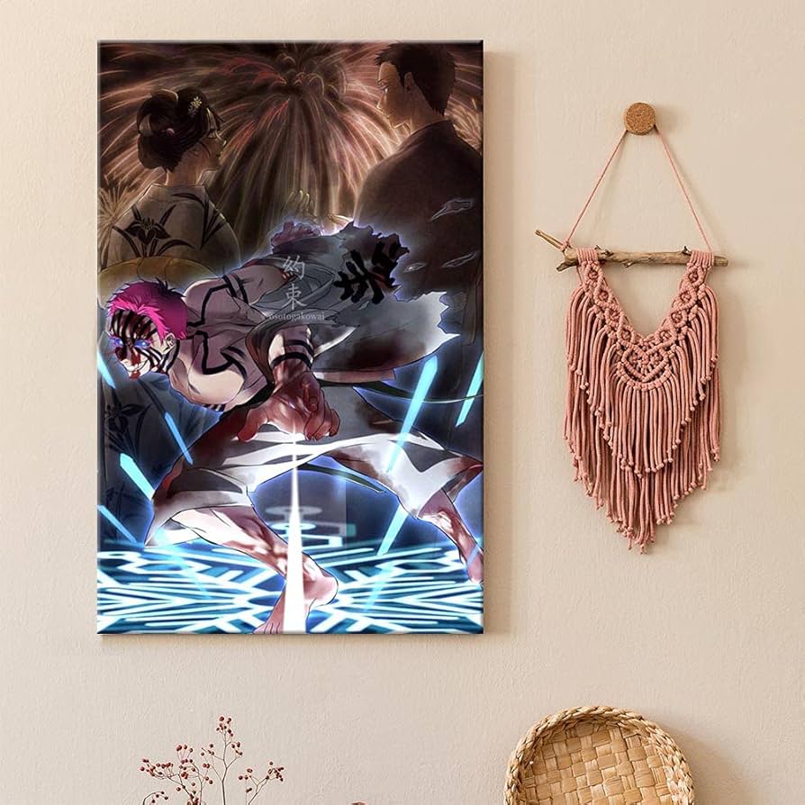 Amazon｜鬼滅の刃あかざアニメキャンバスの絵画絵画リビング